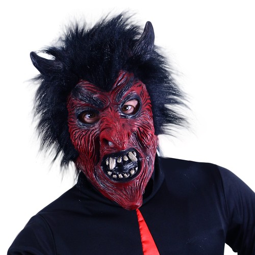 Masque diable avec cheveux - masque,