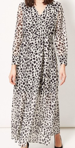 Robe longue beige noir voile - beige,