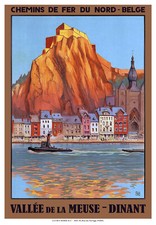 Affiche chemin de fer Nord & Belge - Vallée de la Meuse - Dinant