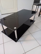 Table basse  TV en verre Fumé