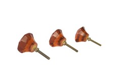 Set 3 Ambre Verre Cuisine Armoire Boutons – Table Commode Tiroir Boutons.