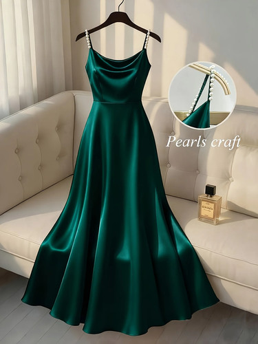 Robe rétro satin bretelles - rétro,