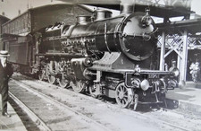 carte photo -CPA train locomotive vapeur NORD en gare  (animée) -ref 259