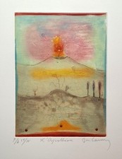 René CARCAN - L'Apothéose. 1989. Gravure originale en couleurs signée VOLCAN