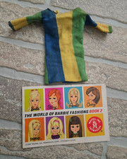 Vintage Twiggy 1967 Barbie #1185 Original Doll Dress Stripes-Mattel