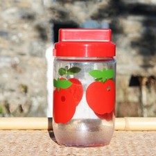 Vintage Henkel Glass Pickle Pot Red Apples