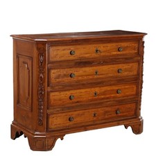 Commode Baroque Ancienne Noyer 4 Tiroirs du XVIIIe Siècle Originale