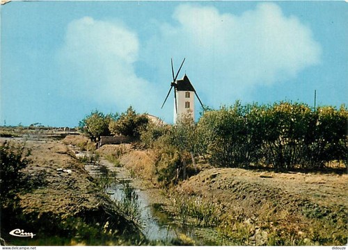 Carte postale moulin - moulin, vent