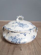 SMALL SOUP BOWL / VEGETABLE ANTIQUE GIEN BLUE FLORAL DECOR