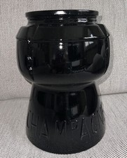 MAGNIFIQUE VASQUE  SEAU A CHAMPAGNE EN VERRE NOIR FORME DE BOUCHON  VINTAGE