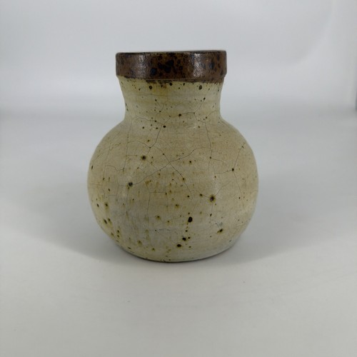 Vase grès pyrité signé - vase,