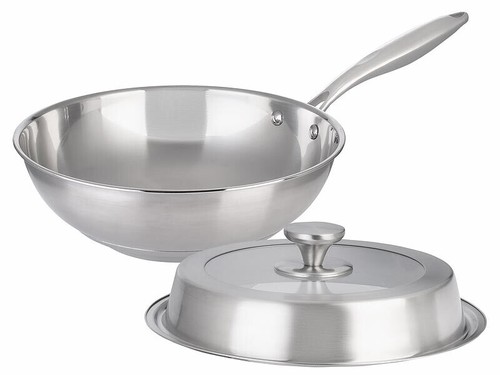 Wok acier inoxydable cm - acier,