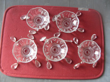 "601.11"    5 COUPELLES BOBECHES EN VERRE POUR LUSTRE SUSPENSION AVEC PAMPILLES
