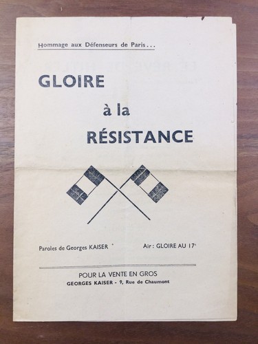 Résistant paris 1944 - résistant, à
