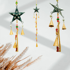 Cadeau de Noël en forme d'étoile décoration murale cloches maison, jardin clo...