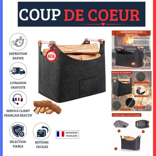 Panier bûches pliable en - à,