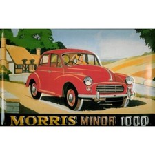 Plaque métal publicitaire 20x30cm bombée en relief : MORRIS MINOR