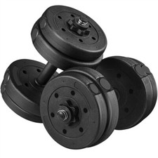 Kit d'haltères Musculation 15 kg Set d'haltères Réglables Noir