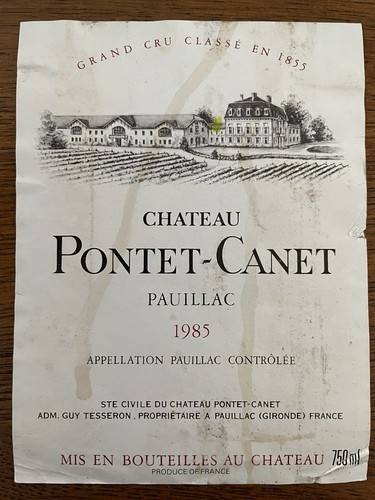 étiquette château pontet - Étiquette,