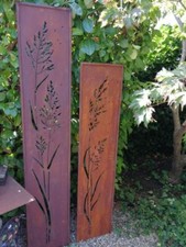 Grille noble stèle d'herbe brise-vue clôture métal décoration de jardin panne...