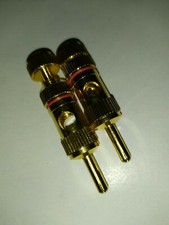 2x fiche banane Gold Plated Musical Speaker Banane 4mm  Cable 6mm Connection