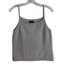 Women's Wool Angora Tank Top Gray Size M Lambswool Rabbit Hair Knit Chelsea
