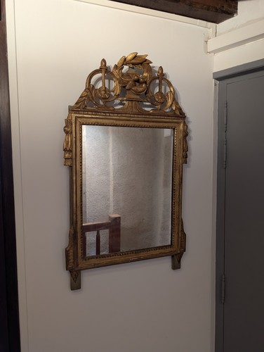 Miroir fronton bois - miroir,