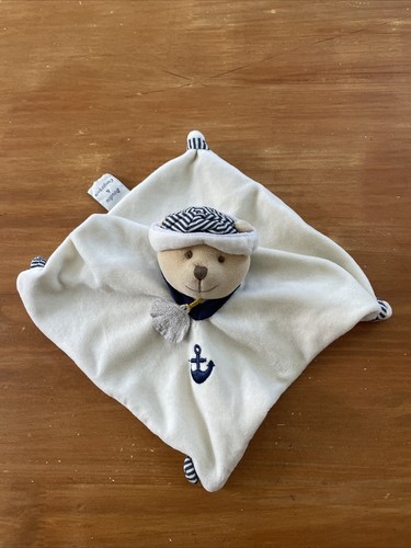 Peluche ours plat marin doudou - marin,