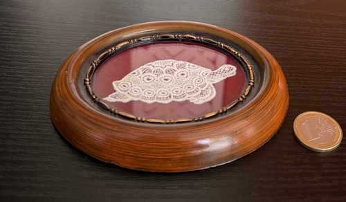 Cadre ovale bois broderie - cadre,