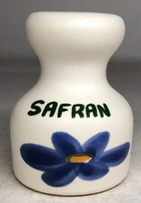 Old spice pot "saffron" Des Poteries Du Marais France ?? H 8 D 6 cm