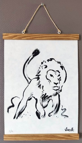 Lion peinture animalière - lion,