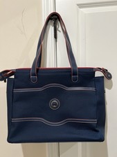 Delsey Paris Chatelet Navy Shoulder Bag W/ Cosmetic Bag & Lock - NWOT