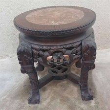 Tabouret Chinois Bois Sculpté