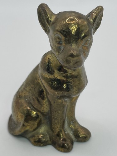 Vintage cast brass chihuahua - brass,