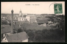 Old postcard Illiers, general view 1912 