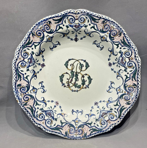 Gien grande assiette faïence - gien,