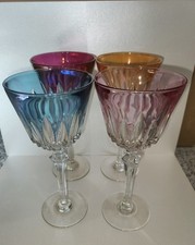 Lot 4 Verres Cristal Ancien En