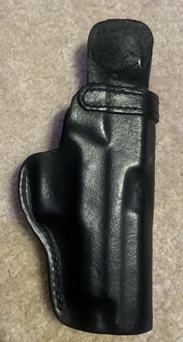 Black leather gun holster for - black,