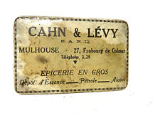 Antique CAHN & LEVY Mulhouse Petroleum Petroleum Depot Grocery Sign Display Stand