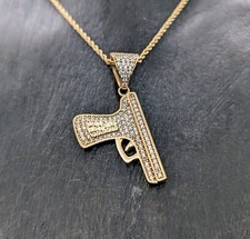 Pistolet 9Mm Canon Porte-Clés 585/14K Or Jaune 5,00Gr. #1125