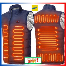 Veste Chauffante USB Gilet Homme Femme Manteau Hiver Électrique Chaud Sport