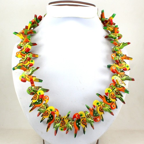 Collier bois jaune - collier, en