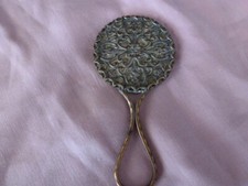 petit miroir ancien  de sac   diamètre 5  cm long 11 cm ref BAC1
