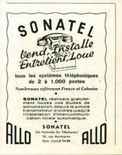 Vintage Sonatel Sté Nationale des Téléphones 1949 Magazine Issue Advertising