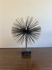 Vintage Mcm Large Brass Boom Sculpture Manner Of Harry Bertoia Marble Bottom