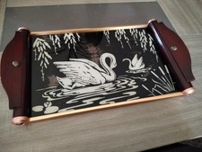 Plateau de service bois cuivre