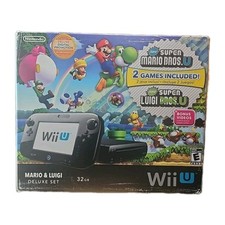 Nintendo Wii U 32GB Mario & Luigi Deluxe Set Black CIB Matching SN 