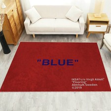 Tapis Virgil Abloh IKEA "Blue" rouge