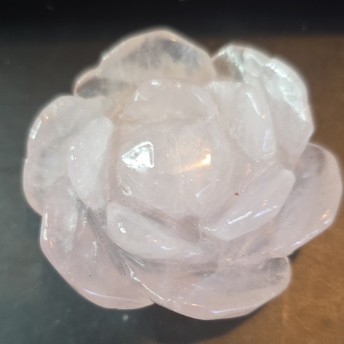 Quartz rose sculpté fleur - rose,