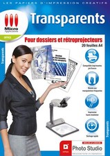 Feuille Transparente Imprimable pour Rétroprojecteur - 20 Films Polyester Tra...